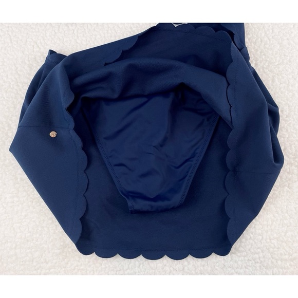 VICTORIA’S SECRET • Navy Blue Scallop Trim One Shoulder One-Piece Swim Dress - Picture 10 of 16